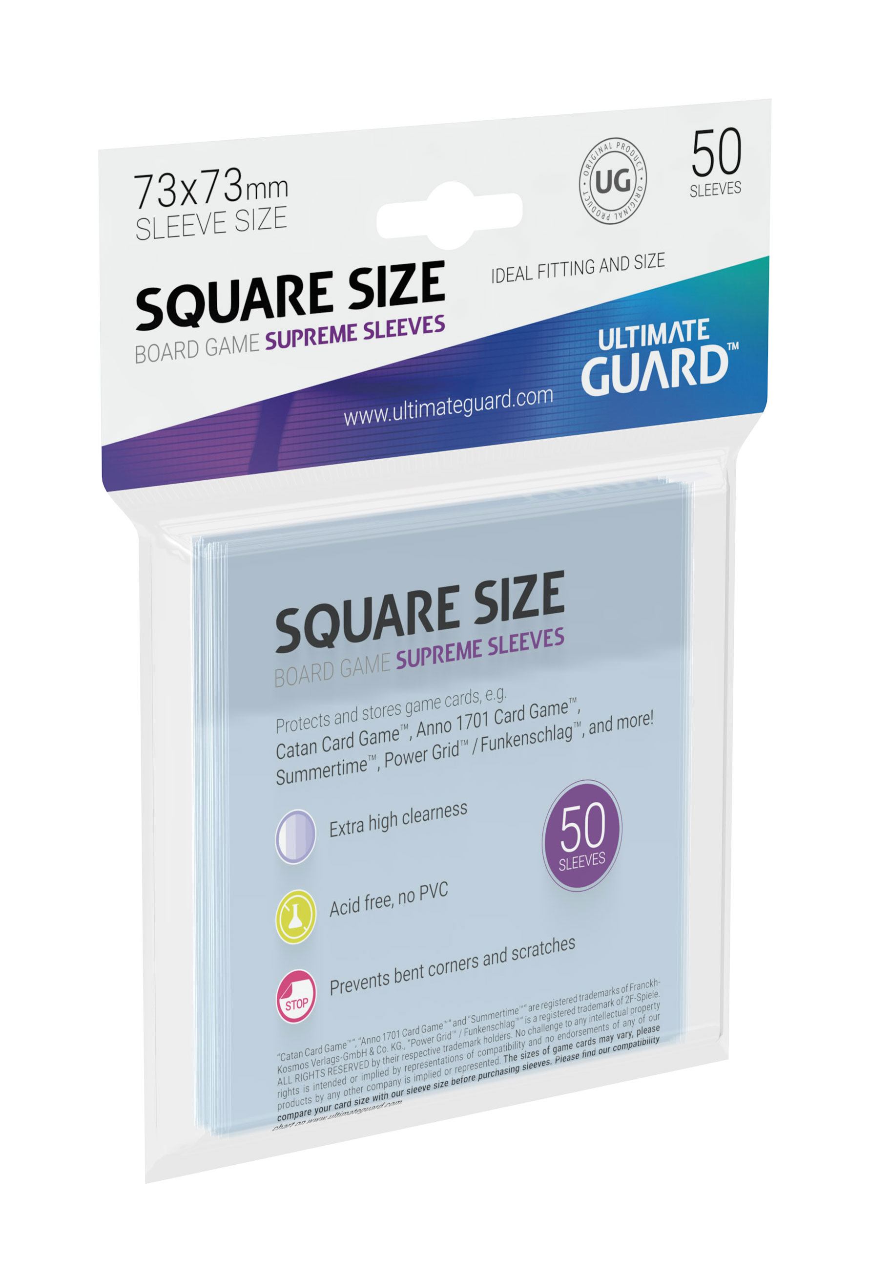 Ultimate Guard Supreme Sleeves Fundas de Cartas del Juego de Mesa Cuadrado (50)
